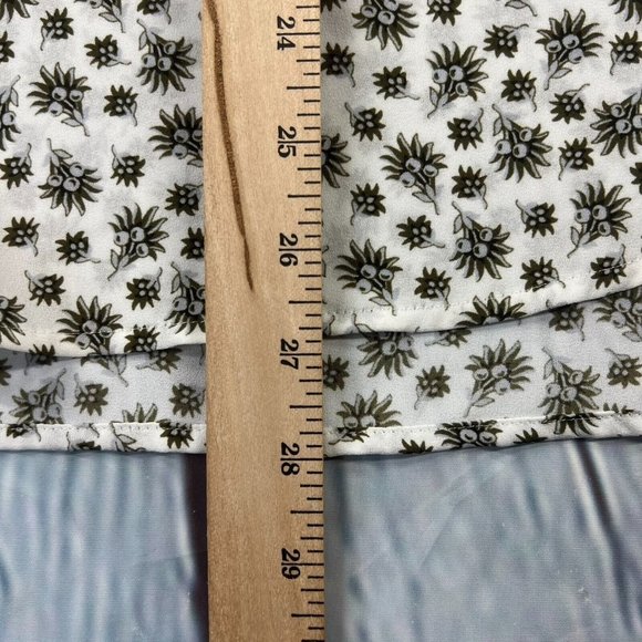 Ann Taylor Womens Flora Print Long Sleeve Half Button Blouse Sz Medium - Picture 6 of 8